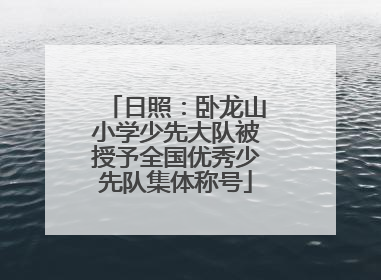 日照：卧龙山小学少先大队被授予全国优秀少先队集体称号
