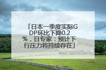 日本一季度实际GDP环比下降0.2%，日专家：预计下行压力将持续存在