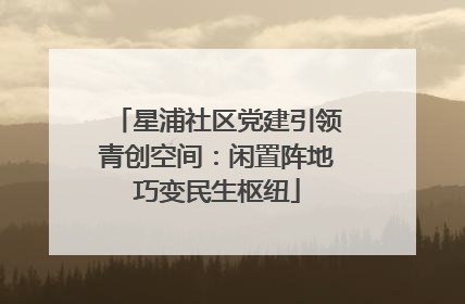 星浦社区党建引领青创空间：闲置阵地巧变民生枢纽