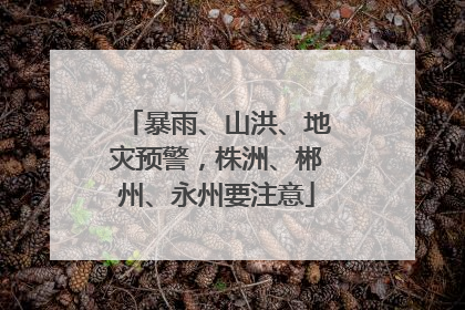 暴雨、山洪、地灾预警，株洲、郴州、永州要注意