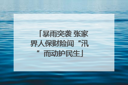 暴雨突袭 张家界人保财险闻“汛”而动护民生