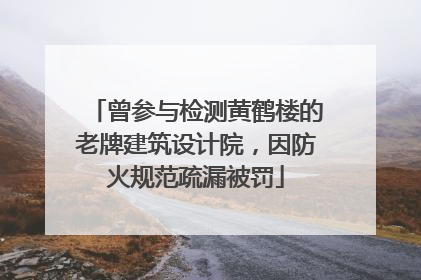 曾参与检测黄鹤楼的老牌建筑设计院，因防火规范疏漏被罚