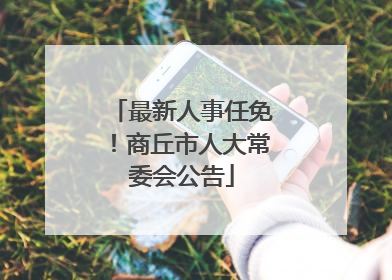 最新人事任免！商丘市人大常委会公告