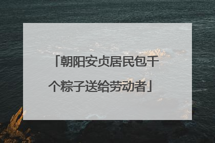 朝阳安贞居民包千个粽子送给劳动者