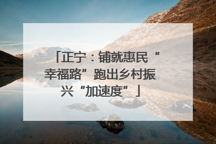 正宁：铺就惠民“幸福路”跑出乡村振兴“加速度”