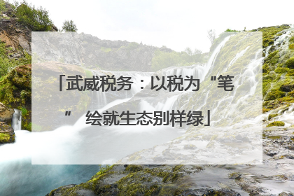 武威税务：以税为“笔” 绘就生态别样绿