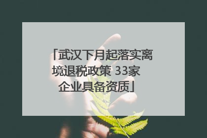 武汉下月起落实离境退税政策 33家企业具备资质