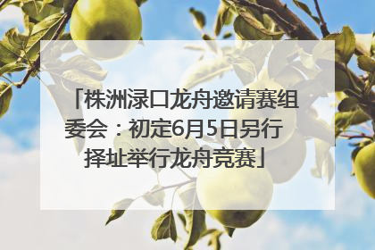 株洲渌口龙舟邀请赛组委会：初定6月5日另行择址举行龙舟竞赛