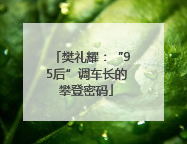樊礼耀：“95后”调车长的攀登密码