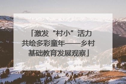 激发“村小”活力 共绘多彩童年——乡村基础教育发展观察