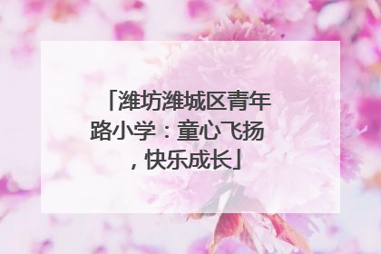 潍坊潍城区青年路小学：童心飞扬，快乐成长