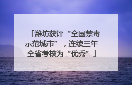 潍坊获评“全国禁毒示范城市”，连续三年全省考核为“优秀”