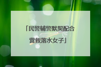 民警辅警默契配合 营救落水女子