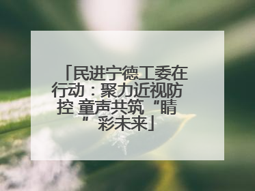 民进宁德工委在行动：聚力近视防控 童声共筑“睛”彩未来
