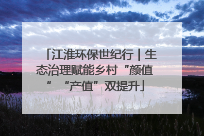 江淮环保世纪行｜生态治理赋能乡村“颜值”“产值”双提升