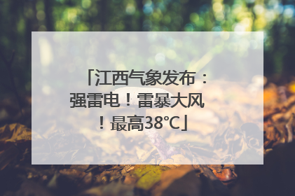 江西气象发布：强雷电！雷暴大风！最高38℃