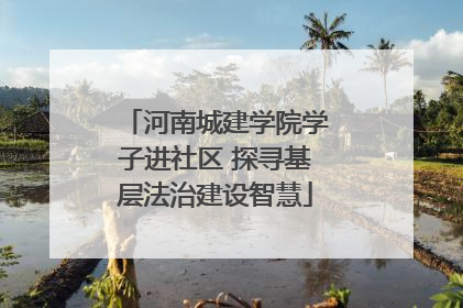 河南城建学院学子进社区 探寻基层法治建设智慧
