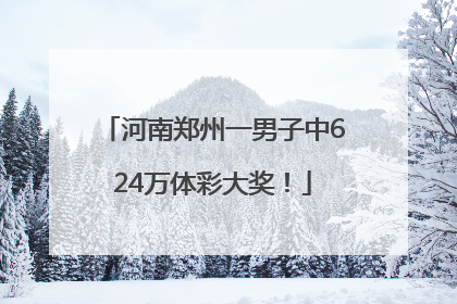 河南郑州一男子中624万体彩大奖！