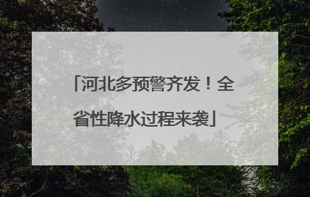 河北多预警齐发！全省性降水过程来袭