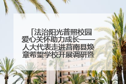 法治阳光普照校园 爱心关怀助力成长——人大代表走进莒南县焕章希望学校开展调研暨普法宣传活动