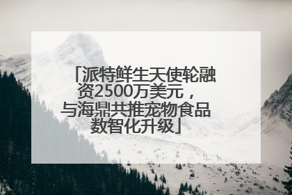 派特鲜生天使轮融资2500万美元，与海鼎共推宠物食品数智化升级