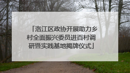 洛江区政协开展助力乡村全面振兴委员进百村调研暨实践基地揭牌仪式