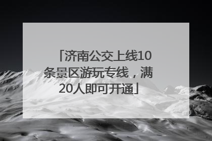 济南公交上线10条景区游玩专线，满20人即可开通