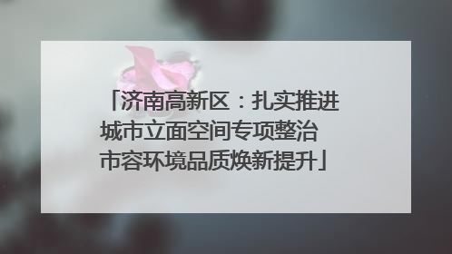 济南高新区：扎实推进城市立面空间专项整治 市容环境品质焕新提升