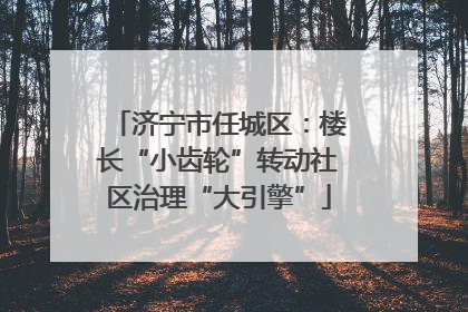济宁市任城区：楼长“小齿轮”转动社区治理“大引擎”