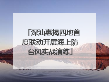 深汕惠揭四地首度联动开展海上防台风实战演练