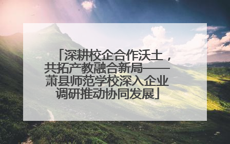 深耕校企合作沃土，共拓产教融合新局——萧县师范学校深入企业调研推动协同发展
