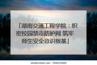 湖南交通工程学院：织密校园禁毒防护网 筑牢师生安全意识根基