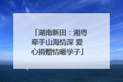 湖南新田：湘粤牵手山海情深 爱心捐赠情暖学子