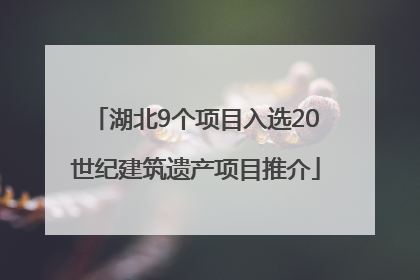 湖北9个项目入选20世纪建筑遗产项目推介