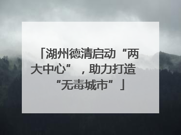 湖州德清启动“两大中心”，助力打造“无毒城市”