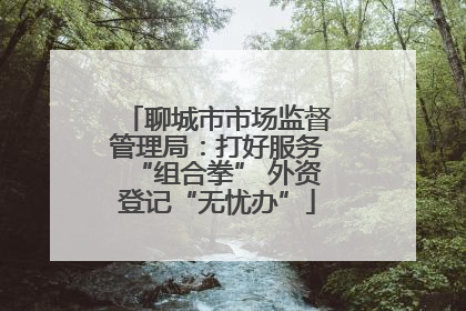 聊城市市场监督管理局：打好服务“组合拳” 外资登记“无忧办”