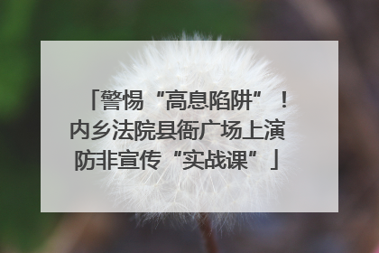 警惕“高息陷阱”！内乡法院县衙广场上演防非宣传“实战课”