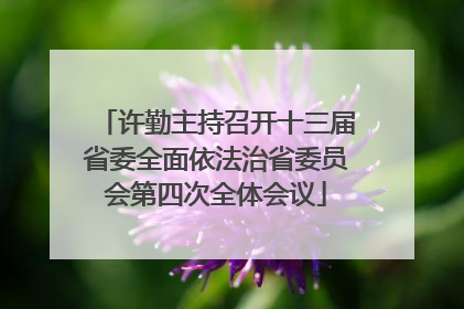 许勤主持召开十三届省委全面依法治省委员会第四次全体会议