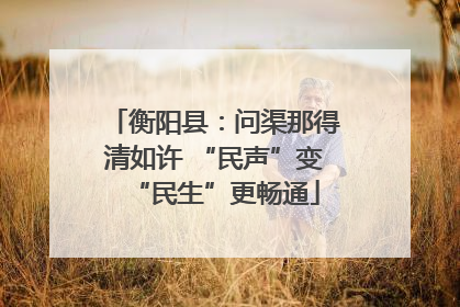 衡阳县：问渠那得清如许 “民声”变“民生”更畅通