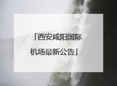 西安咸阳国际机场最新公告