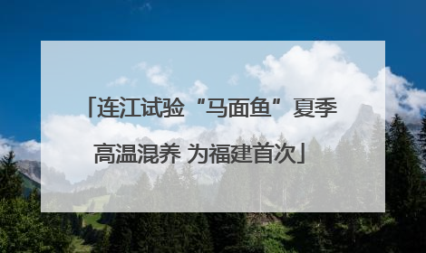 连江试验“马面鱼”夏季高温混养 为福建首次
