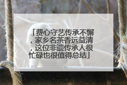 费心守艺传承不懈，家乡名茶香远益清，这位非遗传承人很忙碌也很值得总结