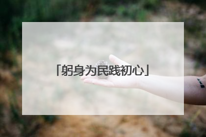 躬身为民践初心