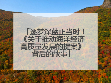 逐梦深蓝正当时！《关于推动海洋经济高质量发展的提案》背后的故事