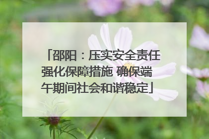 邵阳：压实安全责任强化保障措施 确保端午期间社会和谐稳定