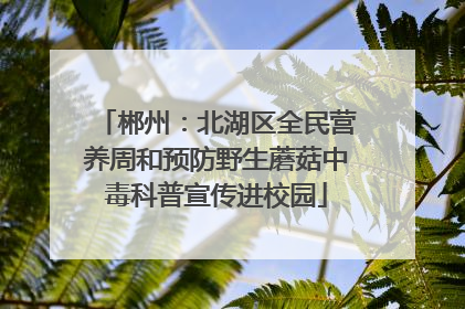 郴州：北湖区全民营养周和预防野生蘑菇中毒科普宣传进校园
