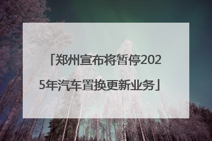 郑州宣布将暂停2025年汽车置换更新业务