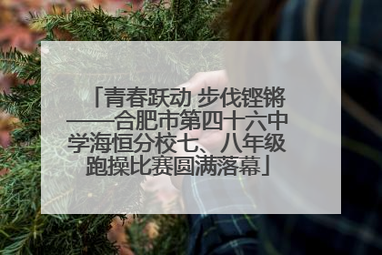 青春跃动 步伐铿锵——合肥市第四十六中学海恒分校七、八年级跑操比赛圆满落幕