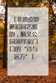 非遗皮影邂逅园艺雅韵，顺义公园演绎家门口的“诗与远方”