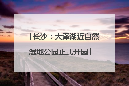 长沙：大泽湖近自然湿地公园正式开园